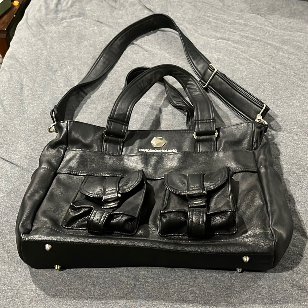 Black vegan leather Bag of Holding